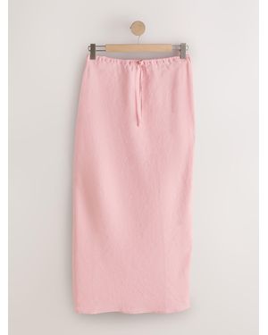 Next N. Premium 100% Linen Column Skirt - Pink
