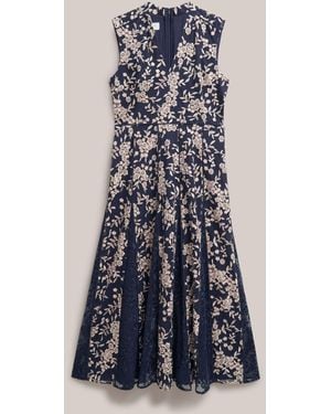 Hobbs Quin Embroidered Dress - Blue