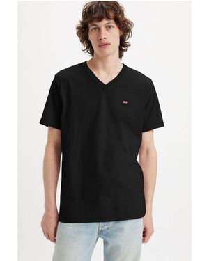 Levi's Levi'100% Baumwolle Original Housemark T-Shirt Mit V-Ausschnitt - Schwarz