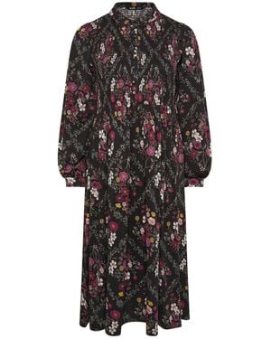 Yours Curve Shirred Shirt Dress - Black