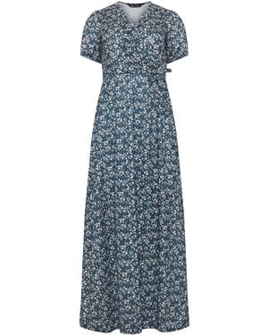 M Com Maxi Wrap Dress - Blue