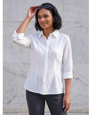 Roman Textured Seam Detail Shirt - White