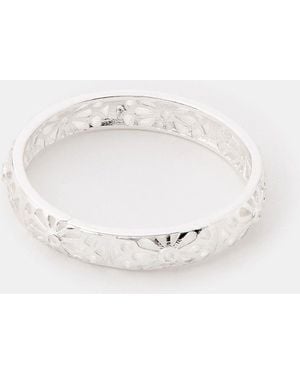 Accessorize 925 Sterling Filigree Band Ring - White