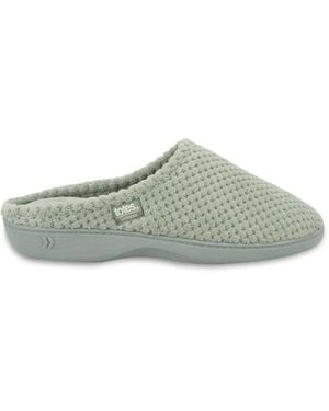 Totes Isotoner Popcorn Terry Mules Slippers - Green