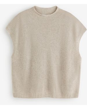The White Company Layering Cashmere Sparkle High Neck Sleeveless T-Shirt - Natural