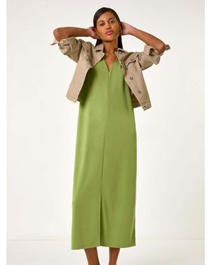 Roman Soft Pique Stretch Midi Dress - Green