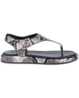 OFF THE HOOK Adelie Leather Thong Flat Sandals - White