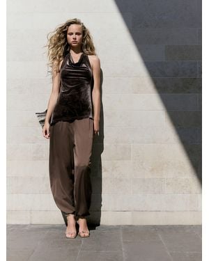 Next Chocolate Satin Balloon Pants - Brown