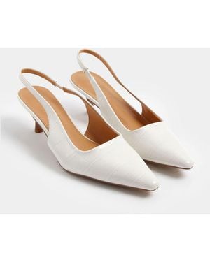 Long Tall Sally Slingback Kitten Heels - White
