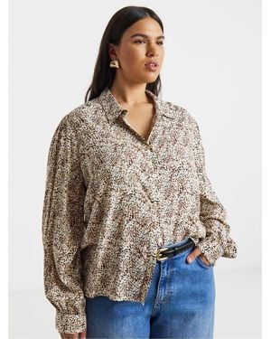 Simply Be Spun Viscose Shirt - Natural
