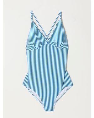 FatFace Fatface Textured Swimsuit - Blue