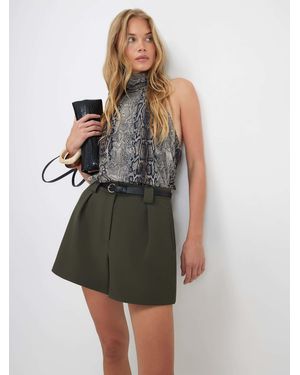 River Island Belted Structured Shorts - Green