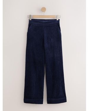 Next Soft Cord Wide Leg Pants With Modal - Blue