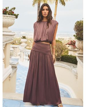 Lipsy Satin Ruched Maxi Skirt - Multicolor