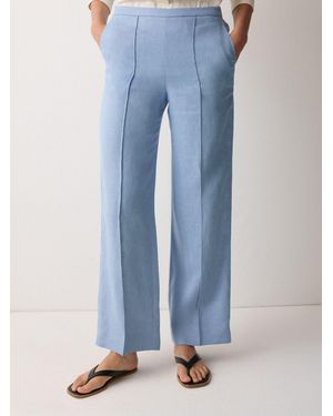 Jigsaw Irish Linen Palazzo Pants - Blue