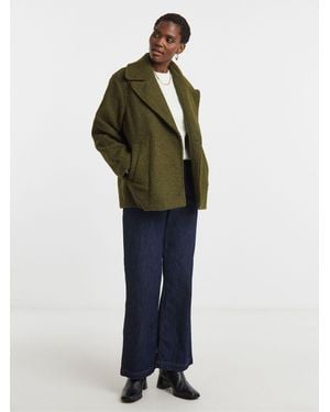 JD Williams Jd Williams Cacoon Sleeve Pea Coat - Green