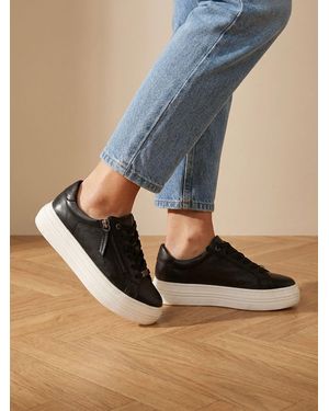 Jones Bootmaker Jones Bootmaker Amaliadawide Wide Fit Leather Platform Sneakers - Blue