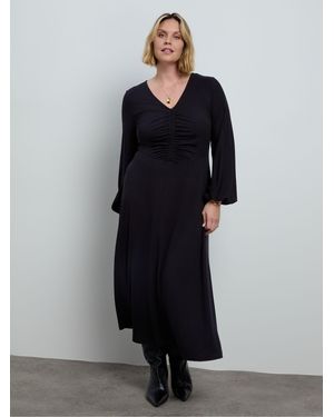 Live Unlimited Jersey Front Ruched Midaxi Dress - Black