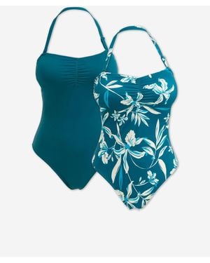 JD Williams Value Bandeau Swimsuits 2 Pack - Blue