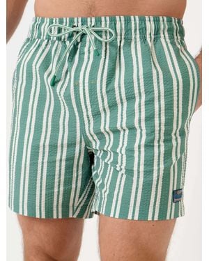 Saltwell Stripe Swim Shorts - Green