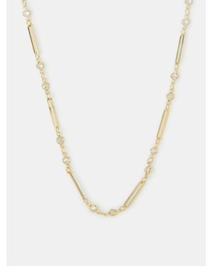 Accessorize 14Ct-Plated Cubic Zirconia Paperclip Necklace - White