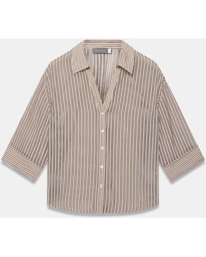 Mint Velvet Striped Sheer Shirt - White
