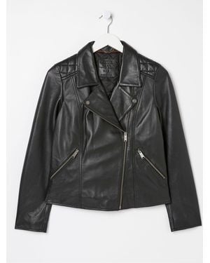 FatFace Bethany Quilted Biker Jacket - Black