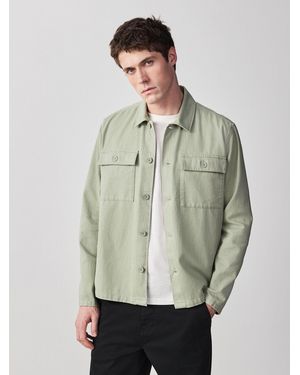 Next Washed Twill Shacket - Green