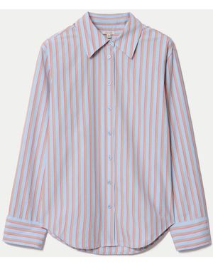 Jigsaw Cotton Stripe Shirt - Purple