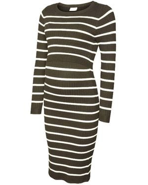 Mama.licious Nursing Ribbed Knit Dress - Black