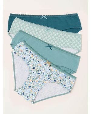 FatFace 4 Pack Of Geo Short Panties - Blue
