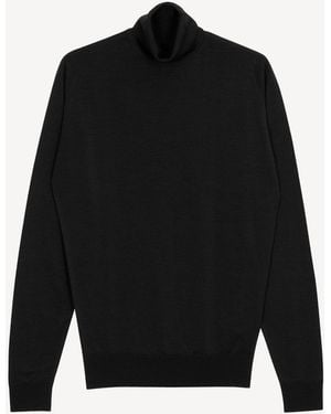 John Smedley John Smedley Cherwell Roll Neck Merino Wool Sweater - Black