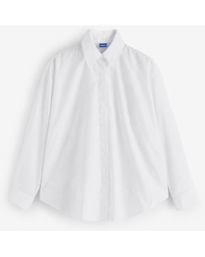 HUGO Elisana All-Over Logo Oversize Shirt - White