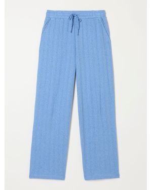 FatFace Fatface Lola Light Pointelle Wide Leg Pants - Blue