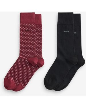 BOSS Printed Socks 2 Pack - Red