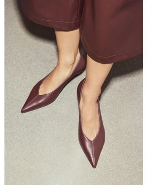 Next Bone Forever Comfort Leather Low Court Heels - Brown