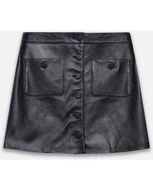 Mint Velvet Leather Mini Skirt - Black