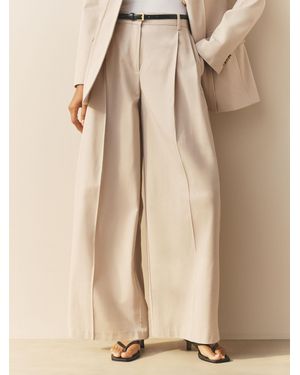 Nothing Ordinary Premium Tailored Wide Leg Pants With Pleat Detail - Natural