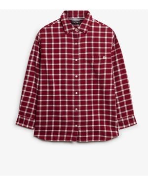 Superdry Check Flannel Boyfriend Shirt - Red