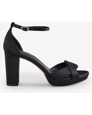 Phase Eight Satin Twist Platform Shoes - White