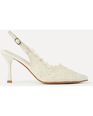Linzi Serenity Lace Court Heels - Natural