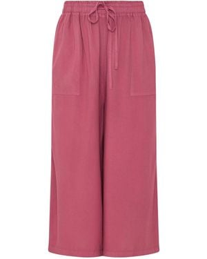 Yours Curve Chambray Culottes Trousers - Pink