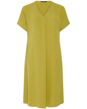 Evans Pleated Front Knee Length Dress - Green