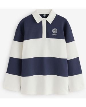 Gym King Heritage Loopback Rugby Shirt - Blue
