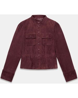 Mint Velvet Mint Velvet Suede Peplum Jacket - Red