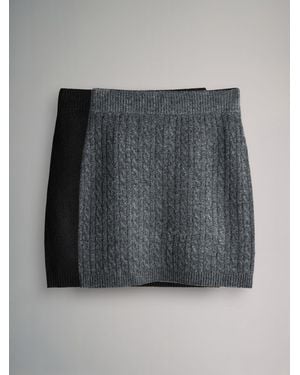 theset The Set 2 Pack Knitted Wool Mini Skirts Charcoal Cable - Gray