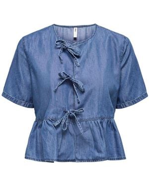 ONLY Bow Denim Shirt - Blue