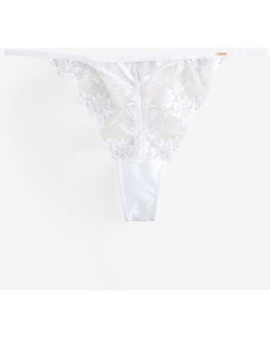 Lipsy Bridal Floral Embroidery Thongs - White