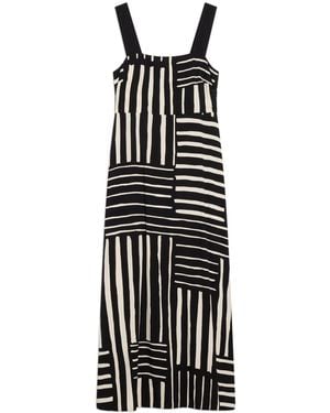 Albaray Patchwork Stripe Wide Strap Sundress - White