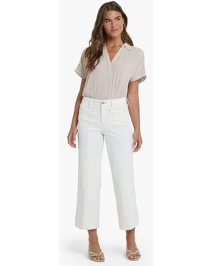 NYDJ Teresa Wide Leg Ankle Jeans With Front Seams - White